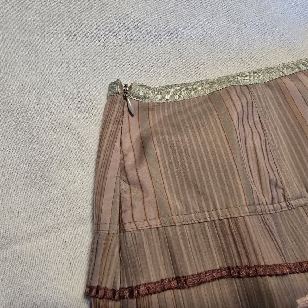 CYNTHIA by CYNTHIA STEFFE Size 6 Womens Tiered Skirt Mini Pleats Fall Colors - Picture 11 of 15